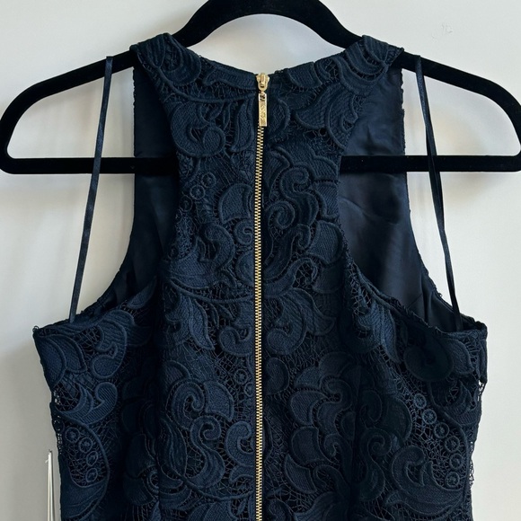 Eliza J Lace Sheath Sleeveless Mini Dress Navy Blue Size 6 - Picture 7 of 17